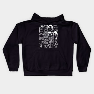 All The Characters In To Your Eternity Or Fumetsu No Anata E Anime Are Drawn With Cool And Cute White Doodles (Transparent) Kids Hoodie